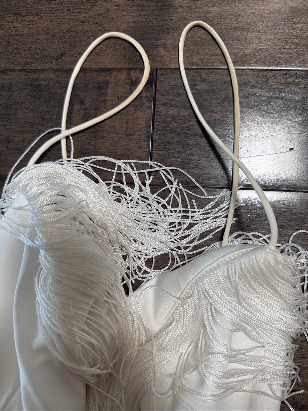 Jenny Yoo White Fringe Mini Dress - Picture 7 of 7
